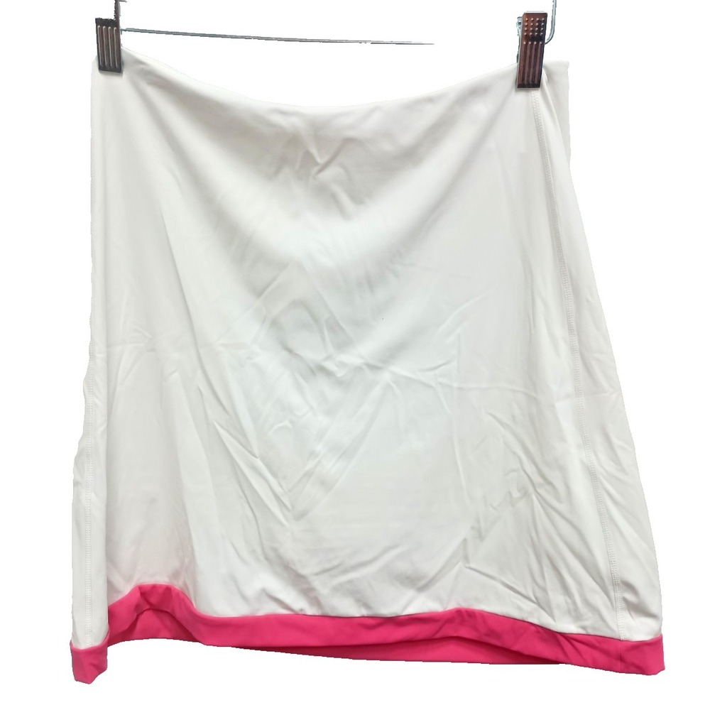 Mono B Womens Skort Large White Pink UV Sun Protection Activewear Tennis prep‎